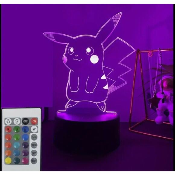 🔥LED Table Night Touch Pikachu 3D LED Lamp 7 Color Bedroom Light NWT🔥 - Picture 8 of 8